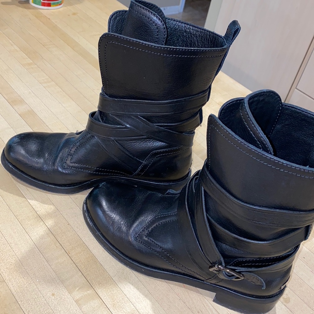 Jimmy Choo Black Combat & Moto Boots